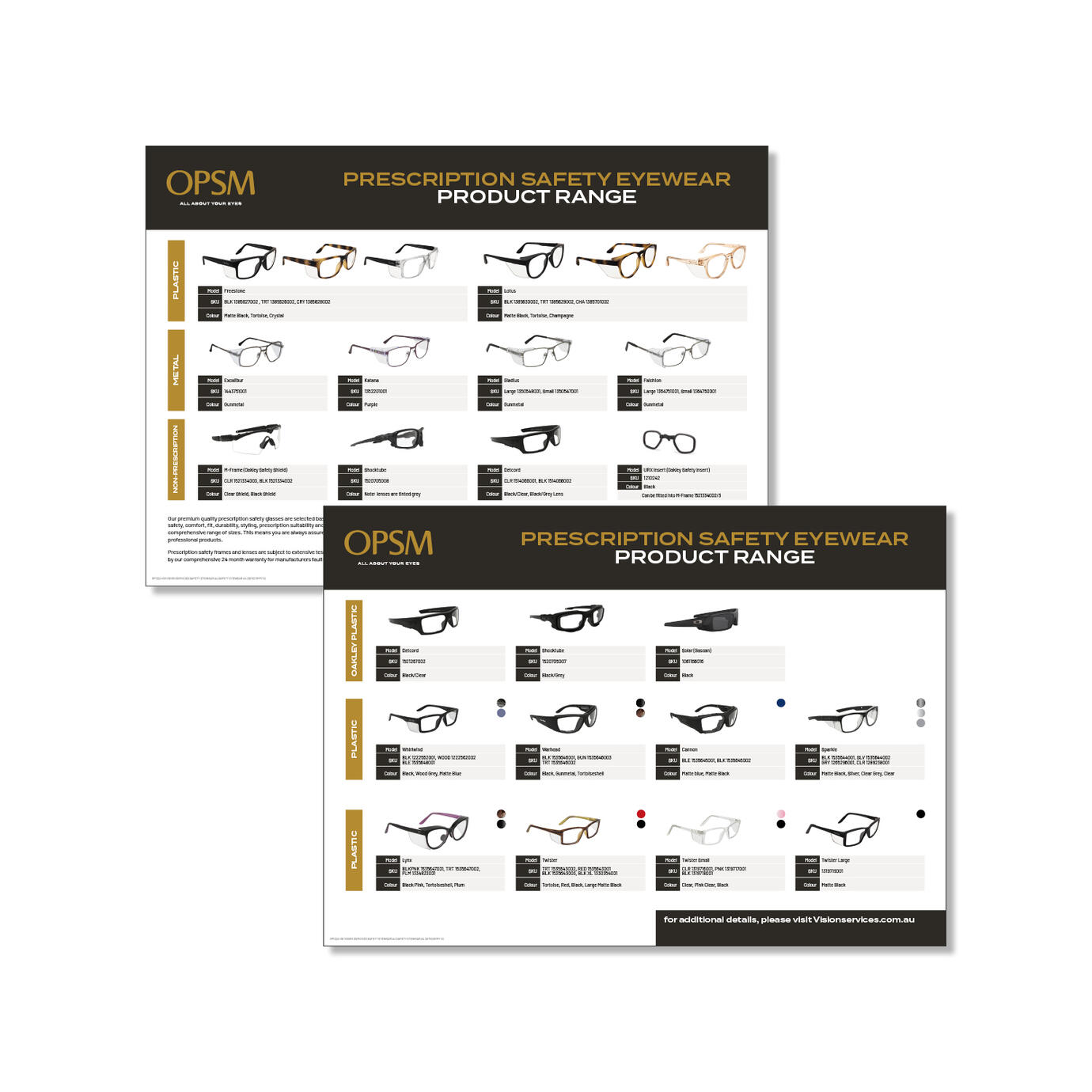 Safety Glasses Product Range Catalogue