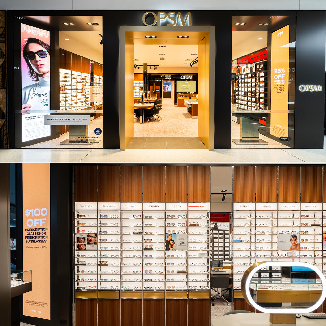 OPSM store visual merchandising graphics